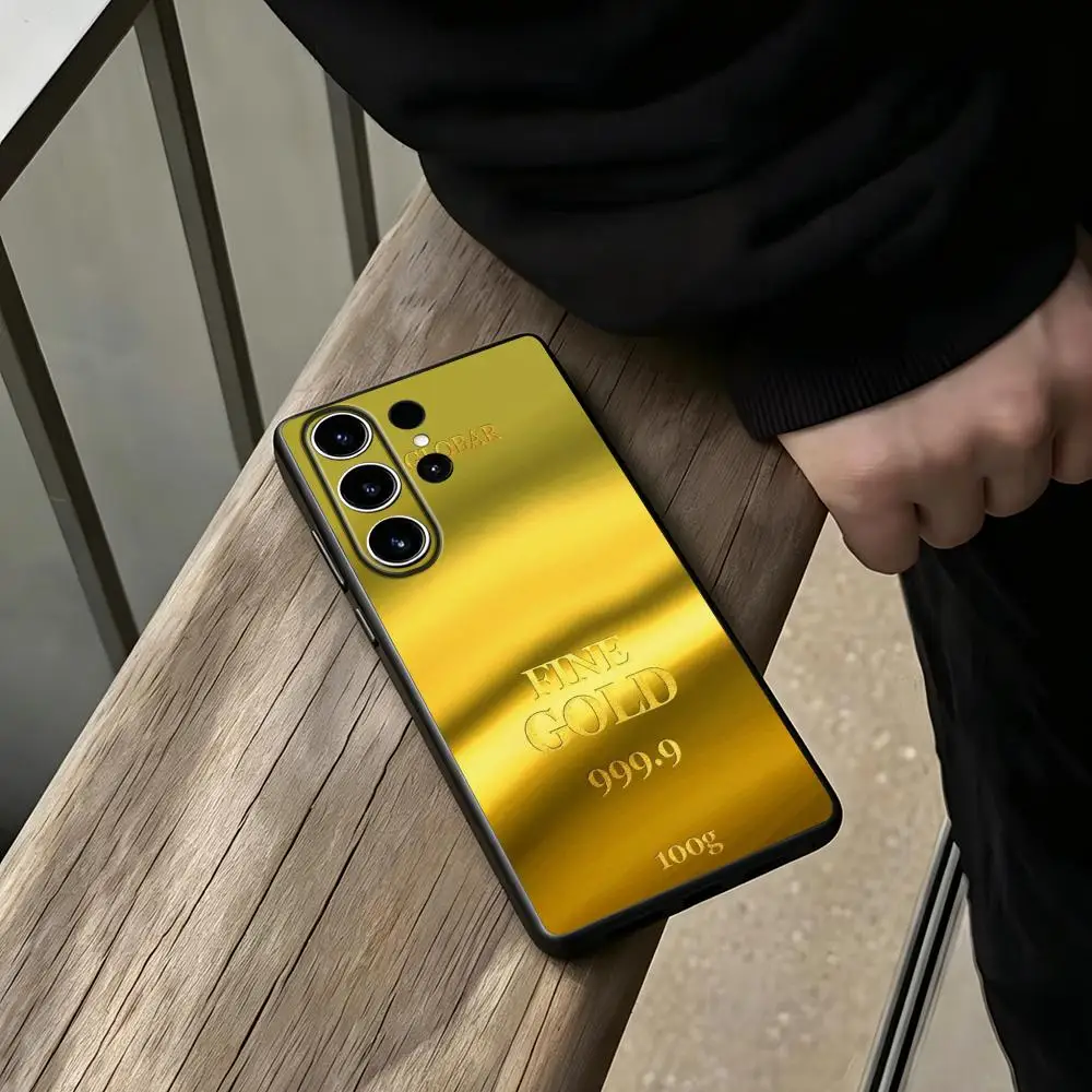Фото Чехол для телефона Golden BRICS 999 для Samsung Galaxy S26 S25 S24 S23 S22 S21 S20 Plus Ultra Note20, мягкий, черный №3