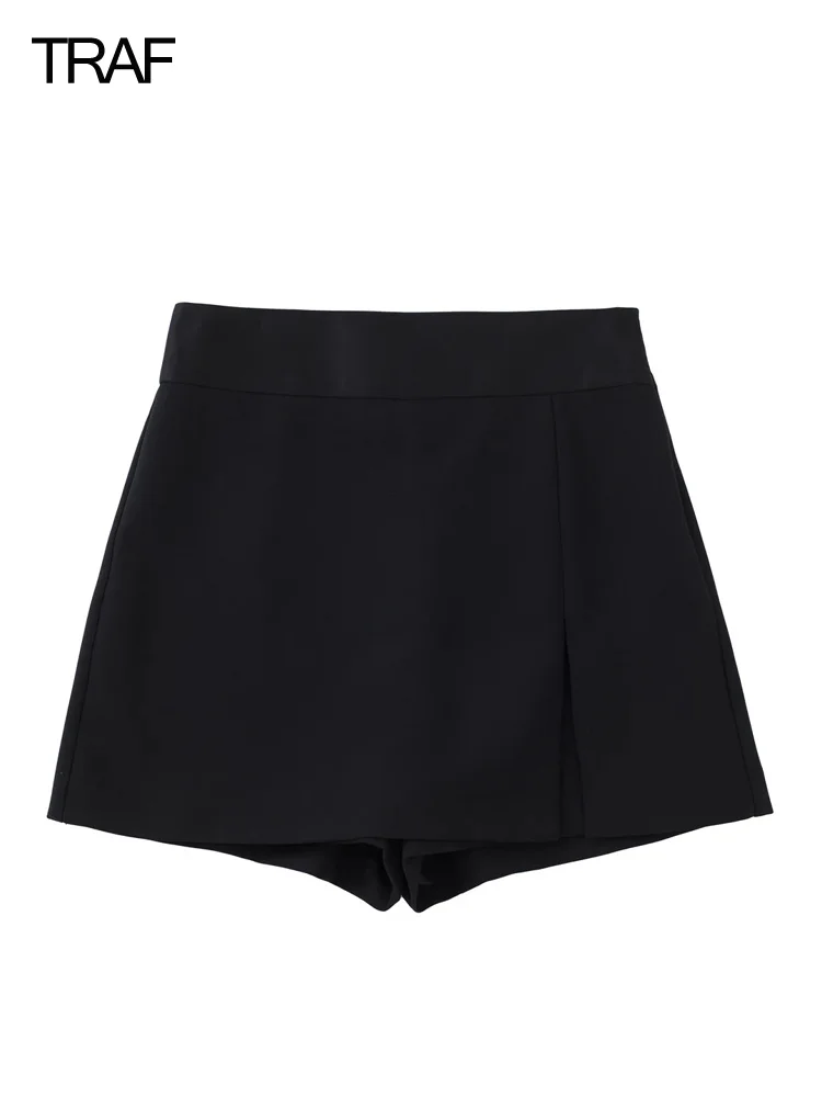 

TRAF Women's Black High Waist Skirt Short Casual Summer Shorts Fashion For Women 2022 Sexy Mini Short 2 Piece Sets Women Outfits