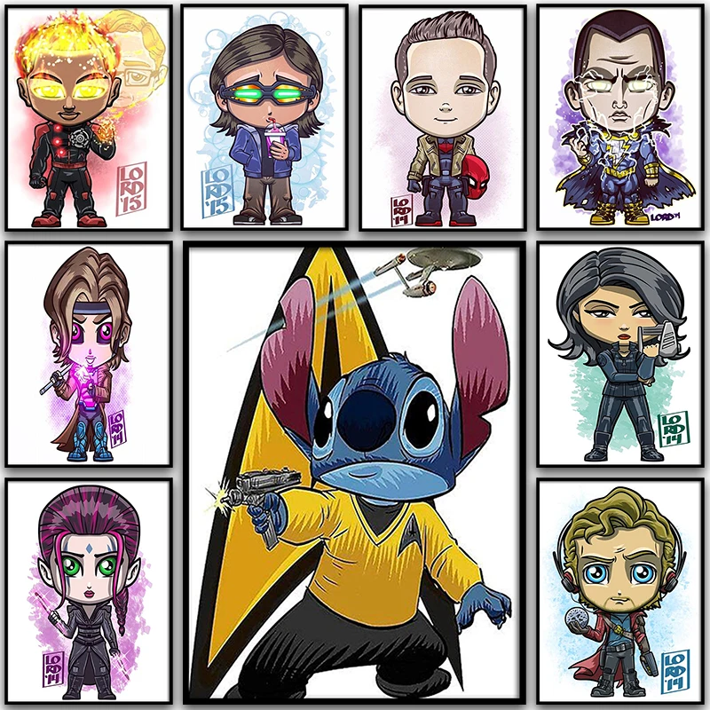 

Алмазная 5D живопись «сделай сам», вышивка крестиком из комиксов Диснея, с изображением супергероев принцесс, круглая и квадратная мозаика, ...