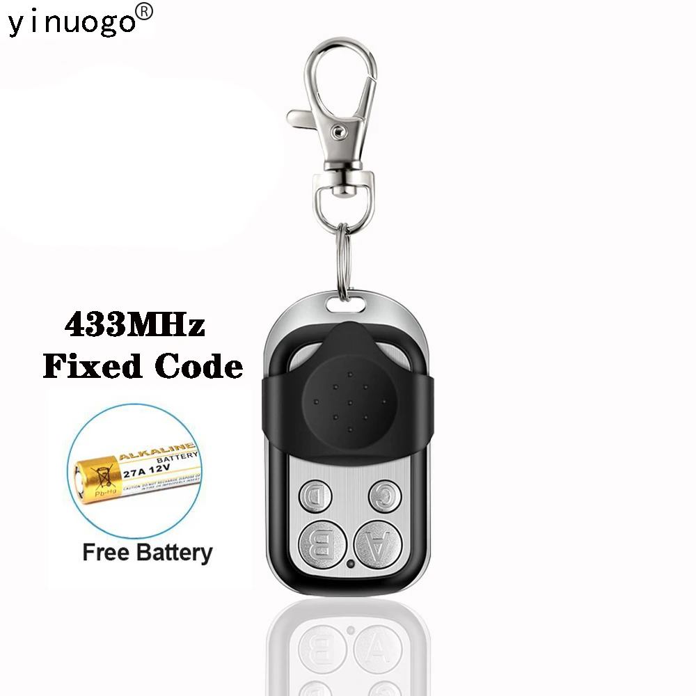 

NEW Garage Door Remote Control 433MHz 433.92MHz Fixed Code Clone Multi Brand Garage Door Opener Keychain for Barrier Transmitter