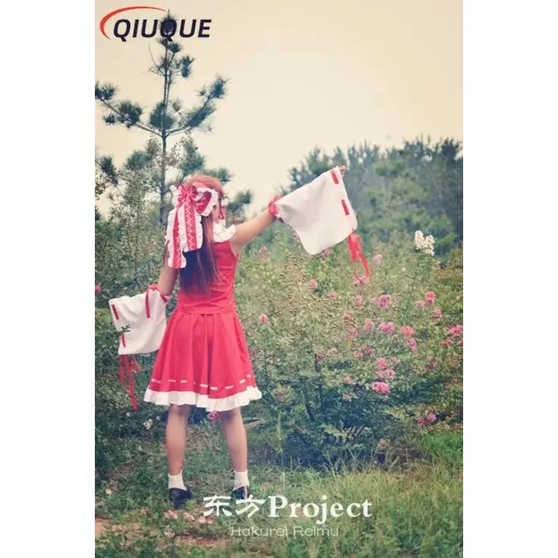 Аниме Touhou Project Косплей Костюм Hakurei Reimu Mikofuku Женская униформа Платье Полный