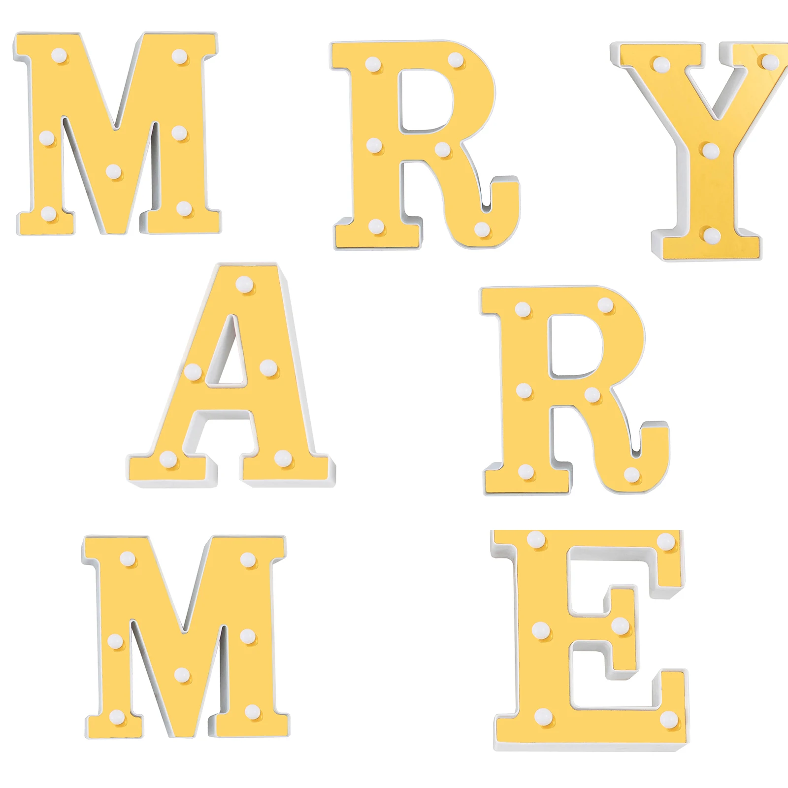 

7 Pcs Decorative Led Light Up Letter MARRY ME For Wedding Marriage Proposal Birthday Party Confession Alphabet Combination