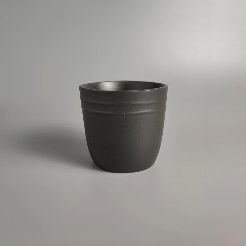

Ceramic tableware Japanese-style retro handmade black ice-cracked glazed tea cups tea cups