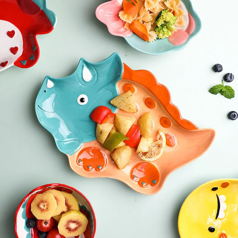 Милая миска с мультяшным динозавром керамическая здоровая посуда