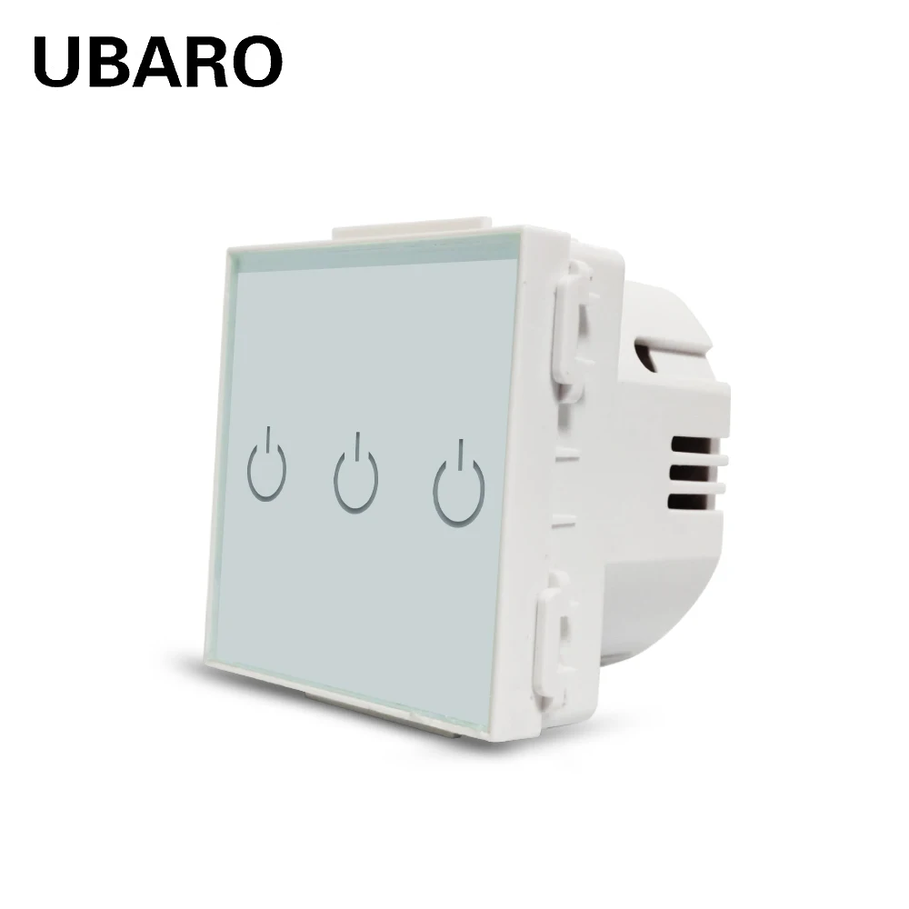

UBARO EU Standard Touch Switch With Tempered Glass Frame DIY USB TV Computer Socket Combine Accessory White Home Improvement