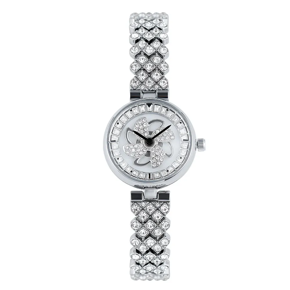 DINIMI Rhinestone Light Luxury Watch женские водонепроницаемые кварцевые часы с поворотным