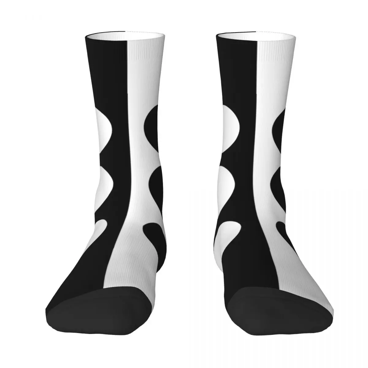 Black And White Mod Design Off Center Circles Adult Socks,Unisex socks,men Socks women Socks