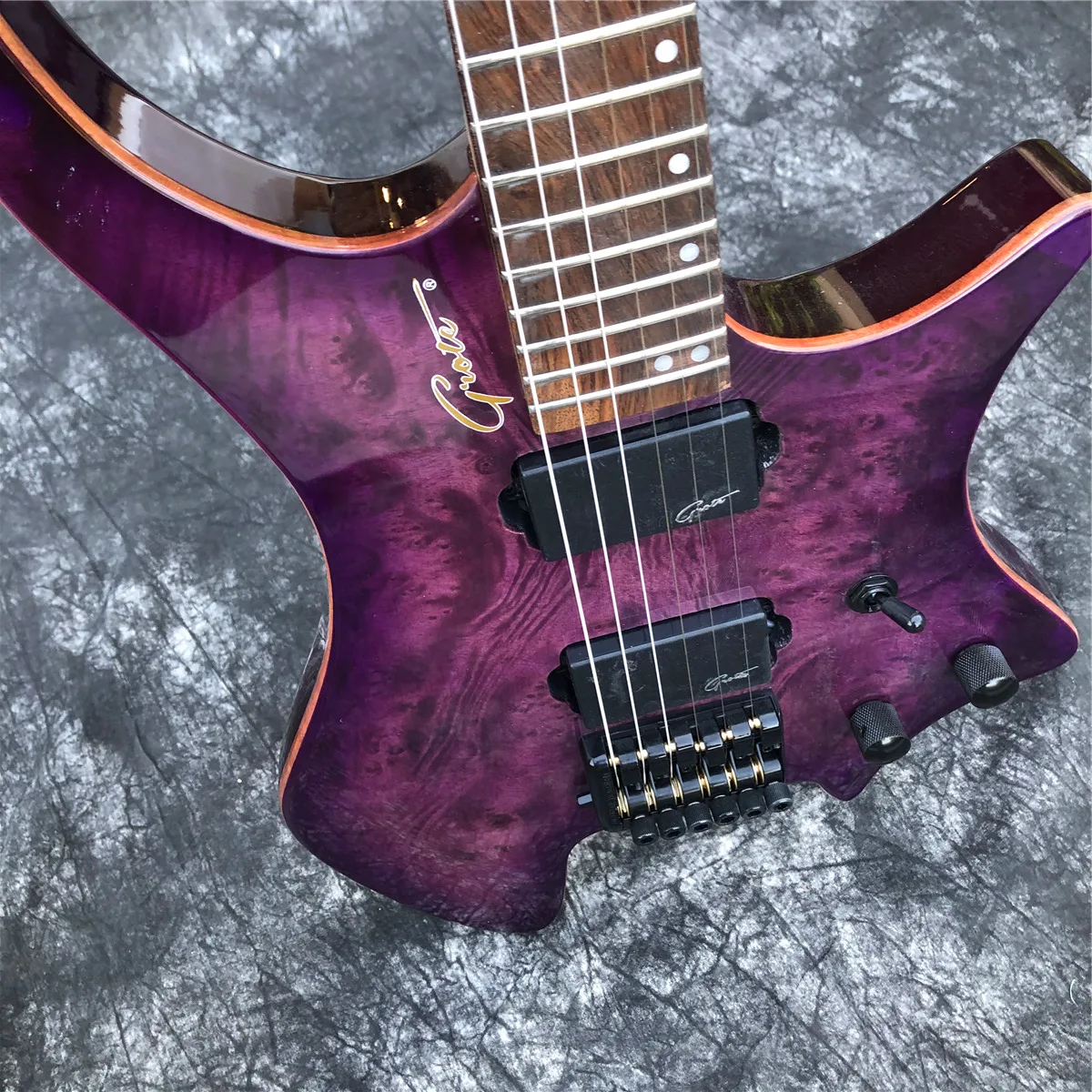 

Top Quality Purple Electric Guitar Solid Wood Headless Electric Guitarra,Real Photos,In Stock