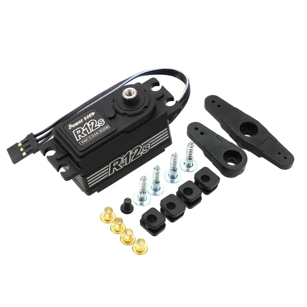 Фото Сервопривод SmCpPower HD R12S 12KG с высоким крутящим моментом, бесщеточный, с металлическим редуктором, 6.0 ~ 8.4В, для радиоуправляемых моделей автомобилей 1/10 №2