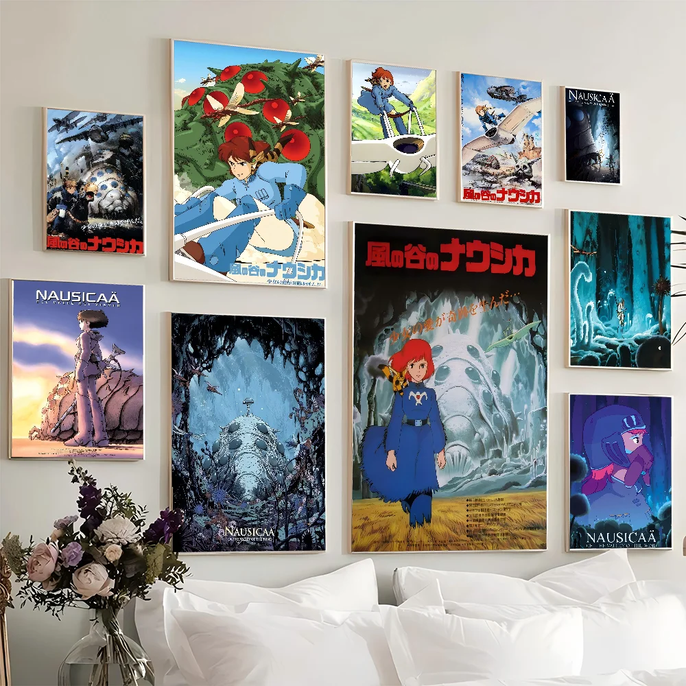 Anime Nausicaa Of The Valley DIY Sticky Poster Waterproof Paper Sticker Coffee House Bar Home Decor