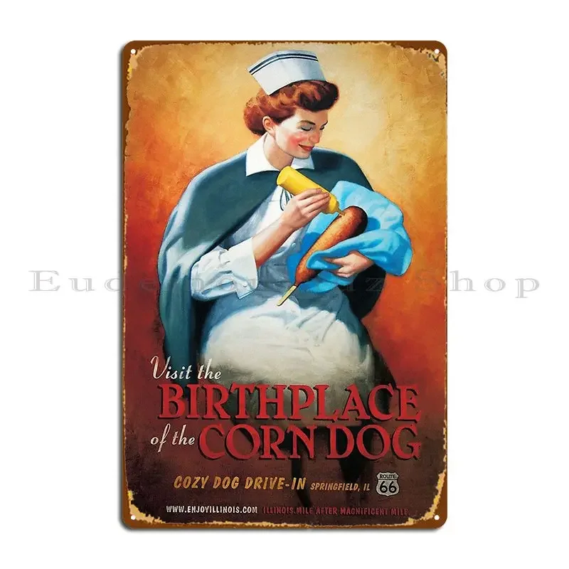 Металлическая вывеска Рождение кукурузной собаки таблички для кинотеатра