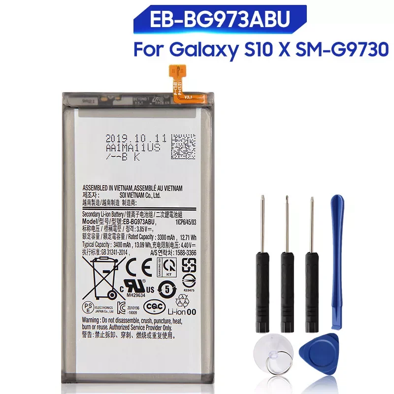 

NEW2023 Replacement Battery EB-BG973ABU For SAMSUNG Galaxy S10 X SM-G9730 S10 EB-BG973ABE Rechargeable Phone Battery 3400mAh