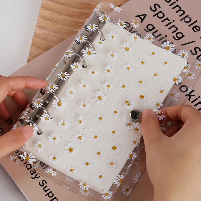 

A6 A7 Kawaii Little Daisy Soft Shell PVC Transparent Literary Binder Journal Cute Student Stationery School Supplies
