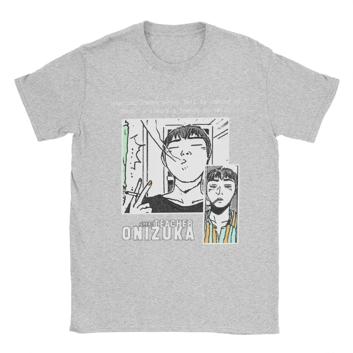 GTO аниме % 100% pamuk giсалон moda Crewneck Tee gomlek baskılı o tişrt RT men Onizuka ayçiçeği eği мужская одежда