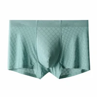 ice silk underwear men seamless jacquard boxer mesh mesh 3pcs