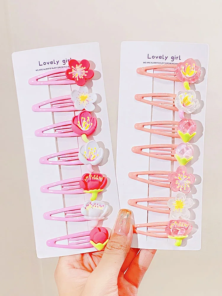 

Заколки для волос для девочек, с цветком персика, 2 шт./компл.