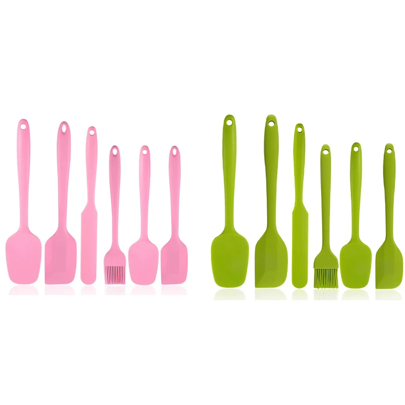 

Новые силиконовые шпатели для антипригарной посуды, цельный бесшовный резиновый шпатель для готовки выпечки, прочный 6 шт.