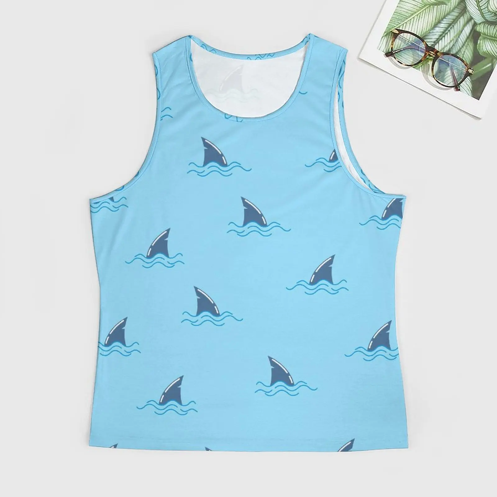 Акула Кит Дельфин Плавник Майка Мужские топы с животными Летний дизайн