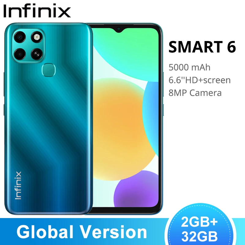 Смартфон глобальная версия Infinix SMART 6 2 Гб 32 ГБ Helio A22 аккумулятор 5000 мАч HD дисплей