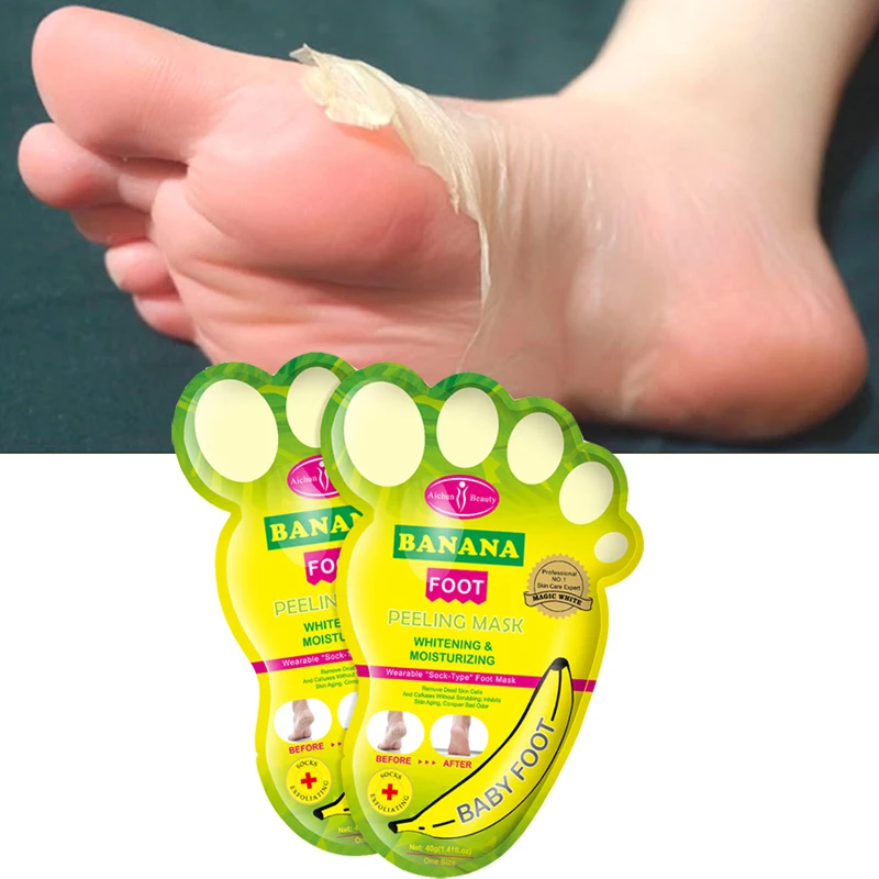 

1 Pair Exfoliating Banana Foot Mask Feet Cream for Dead Skin Removal Foot Care Tool Removing Dead Skin Foot Peeling Whitening