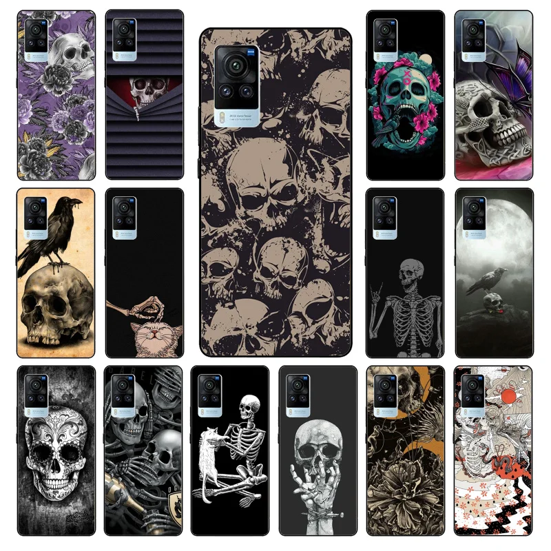 

Skull Bones Phone Case for VIVO V21E V21 V23 V23E V2109 Y53S Y33S Y55 Y76 Y31 Y21 Y72 Y01 Y21S Y11S Funda Coque