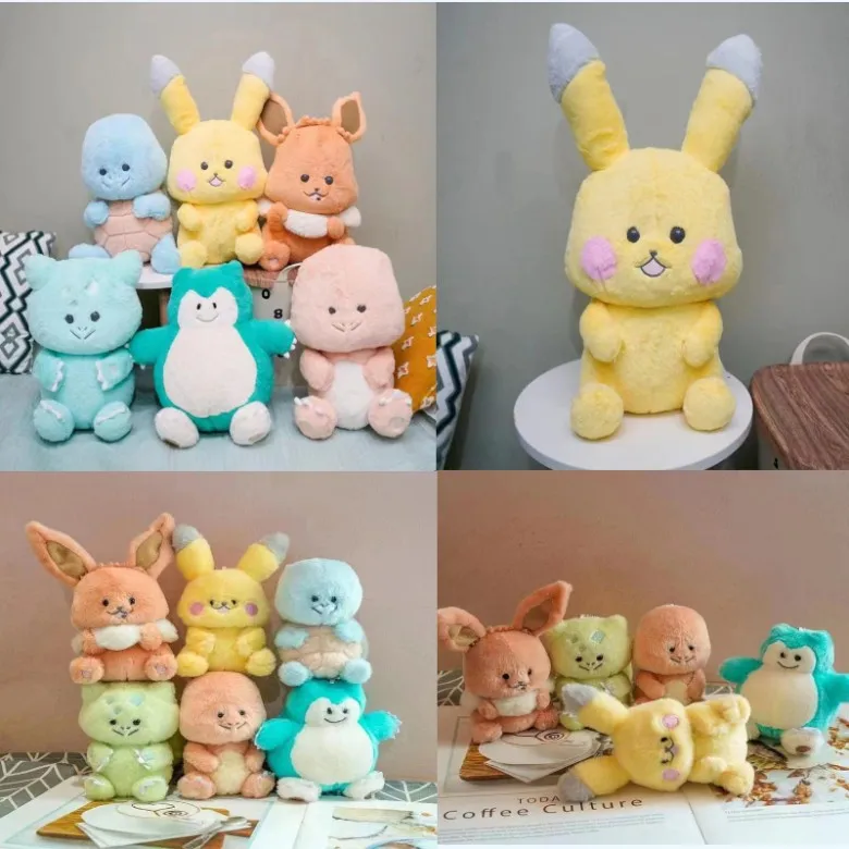 

Покемон Каби, животное Пикачу, японские Мультяшные кавайные подвеска плюшевая подушка кукла, орнамент, детские игрушки, праздничный подаро...