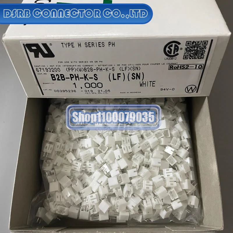 

1000pcs/lot B2B-PH-K-S 2P 2.0MM legs width 100% New and Original