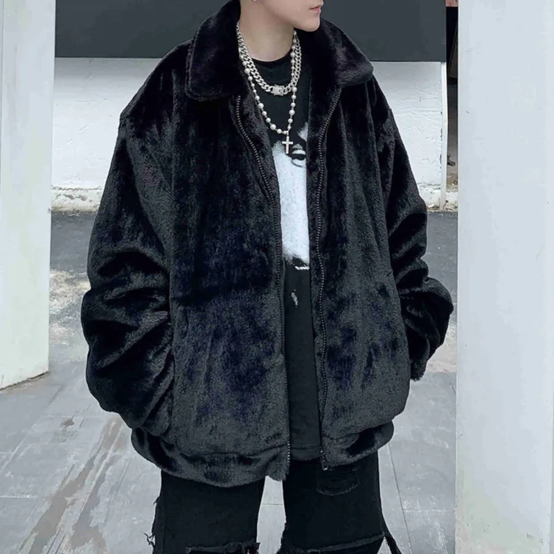 Winter Jacket Men Warm Fashion 3-color Thickened Plush Jacket Men Streetwear Korean Loose Thick Short Coat Mens Parker Clothes