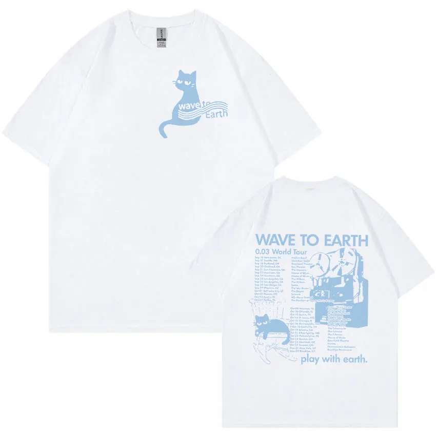 Футболка Мужская/Женская хлопковая с короткими рукавами и принтом Волна до земли