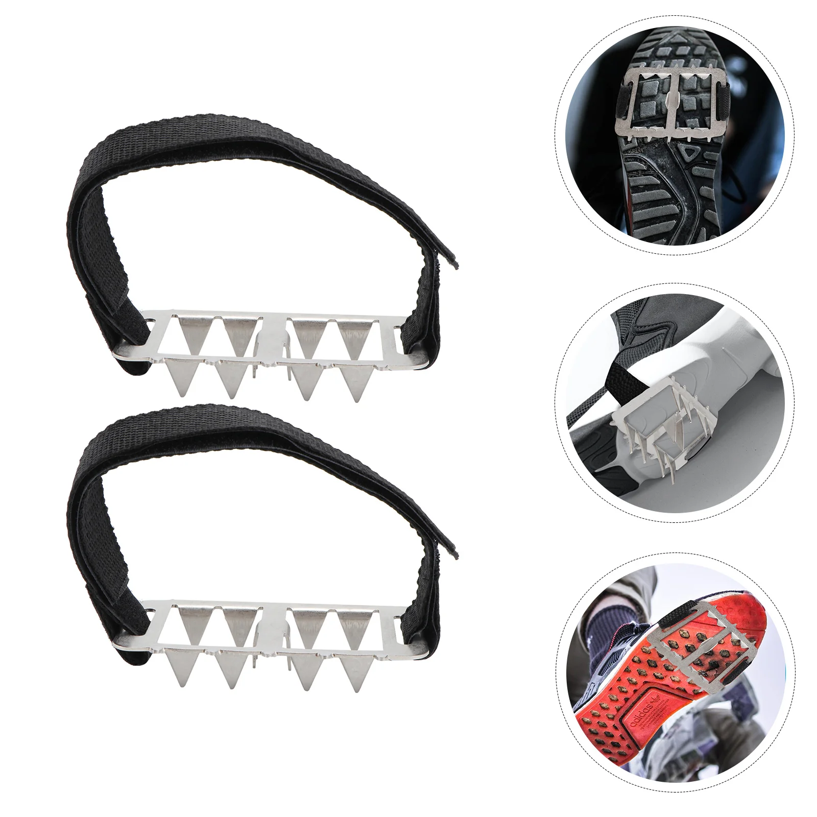

Stainless Steel Crampons Hiking Spikes Shoes Anti-slip Cover The Snow Anti-skid Travel Grips