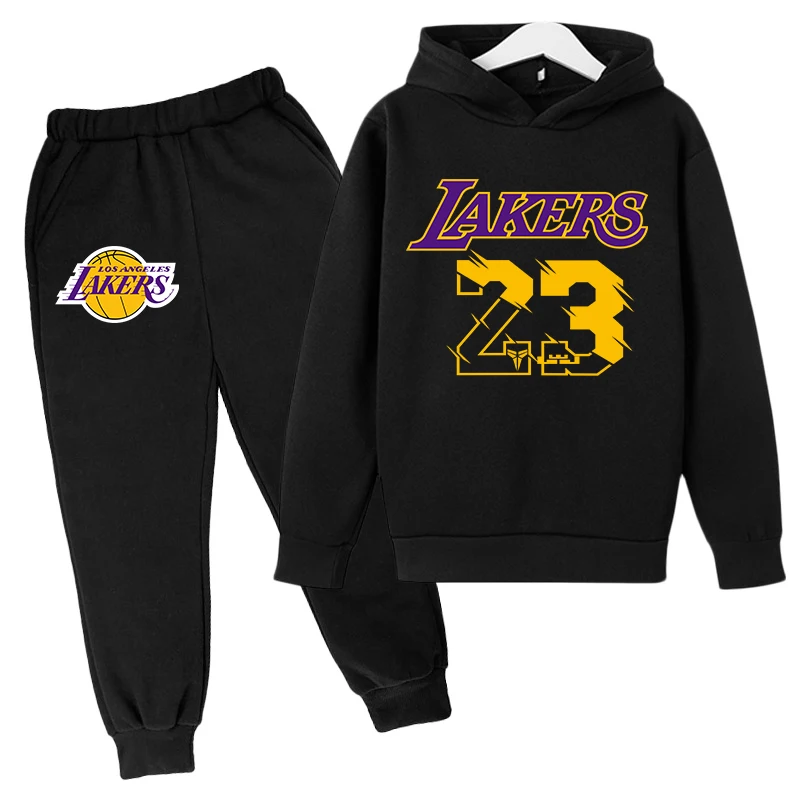 

Boys Girls Clothes No.23 Basketball Clothes Kids Sportswear Set Youth Hoodie + Pants 2 Pieces Autumn Leisure Jogging Set