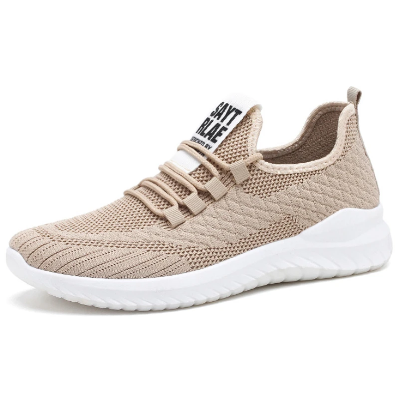 

Letter Print Men Sport Shoes Breathable Outdoor Lace Up Sneakers Comfortable Cushioning Decompression Athletic Shoes Black Grey