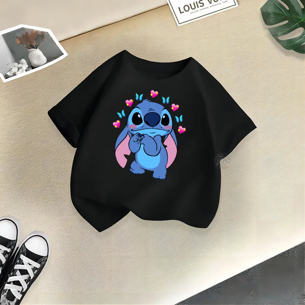 Детская хлопковая футболка MINISO Stitch лето унисекс