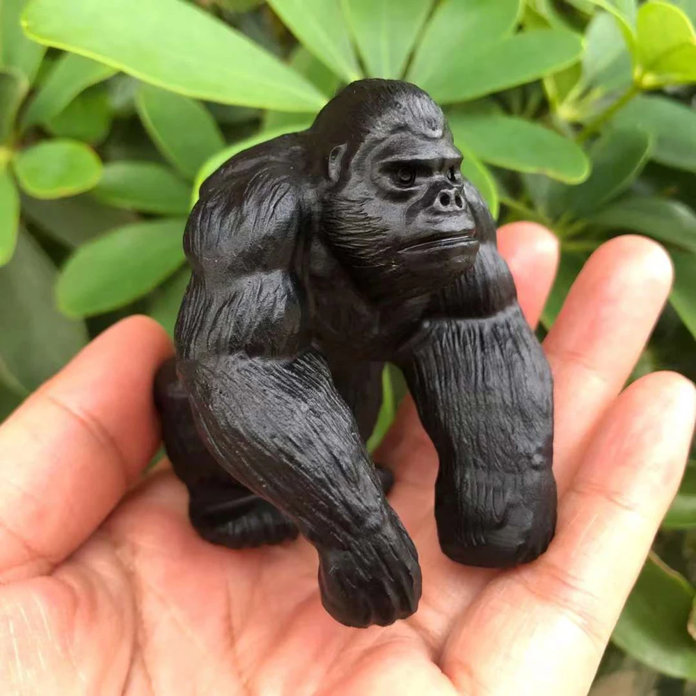 

Mineraali 2.5" Monkey Statue Natural Stone Handcarved King Kong Figurines for Room Ornament Healing Reiki Animal Quartz Crystals