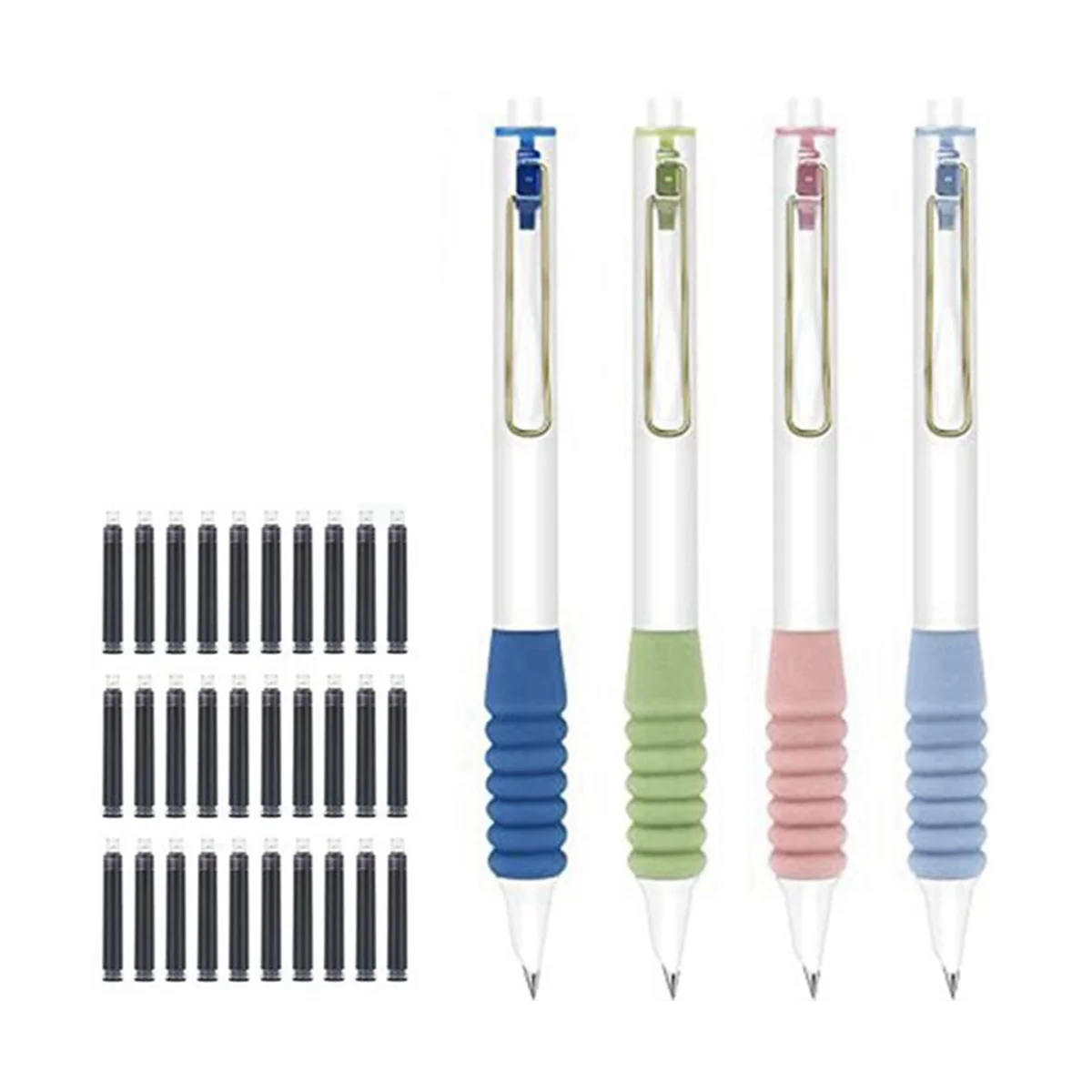 

Press Pen High-Value Sponge Pen 0.38 Student Pen Replaceable Ink Bag Practice Super Soft Pen Writing