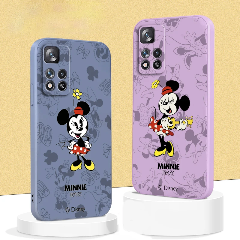 

Disney Minnie Mickey Mouse Liquid Rope TPU Funda Phone Case For Xiaomi Redmi Note 11 11S 11T 10S 10 9S 9T 9 8T 8 Pro Plus 5G