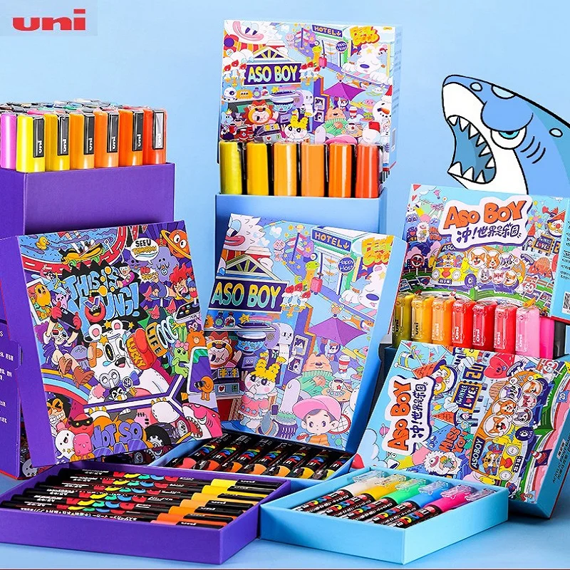 Набір фломастерів Uni Posca Paint Marker Pen Graffiti Limited Edition PC-1M/3M/5M Водонепроникний пігмент
