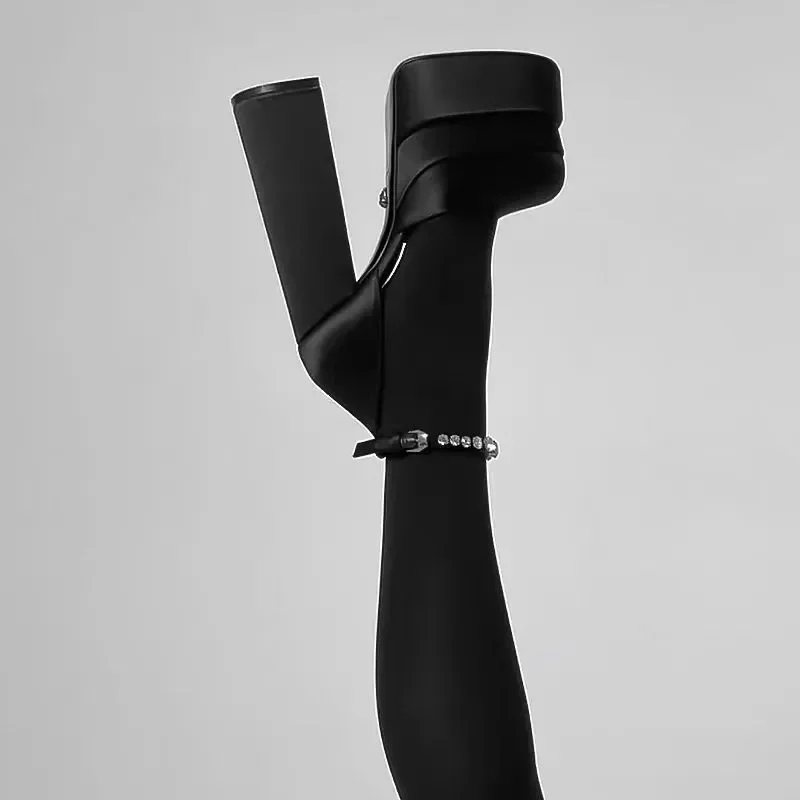 2024 сандалии на высоком каблуке со стразами атласные туфли Мэри Джейн платформе