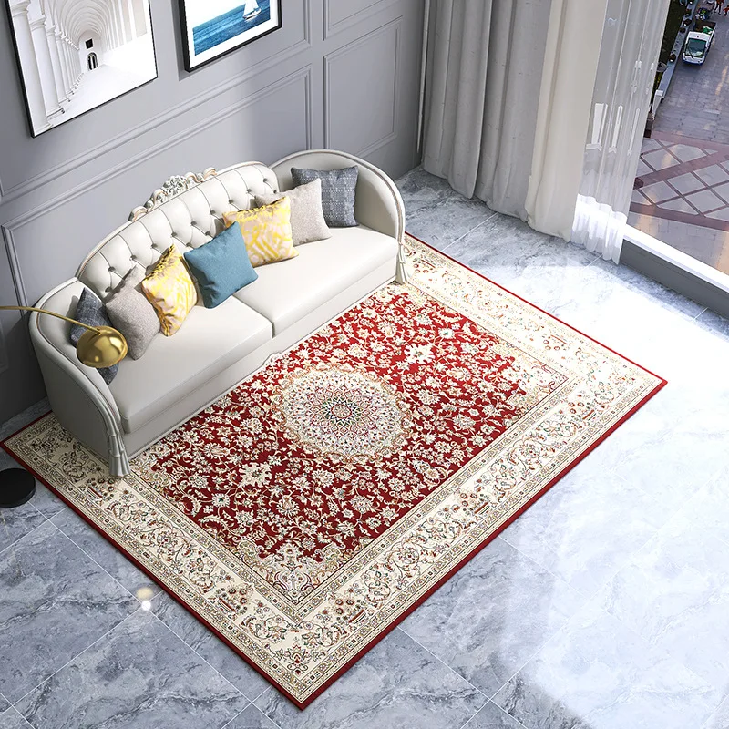 

Living Room Carpet Persian Style Printed Carpet Large Area Carpet Full Sofa Floor Mat Soft Non-Slip Bottom Bedroom Bedside Carpe
