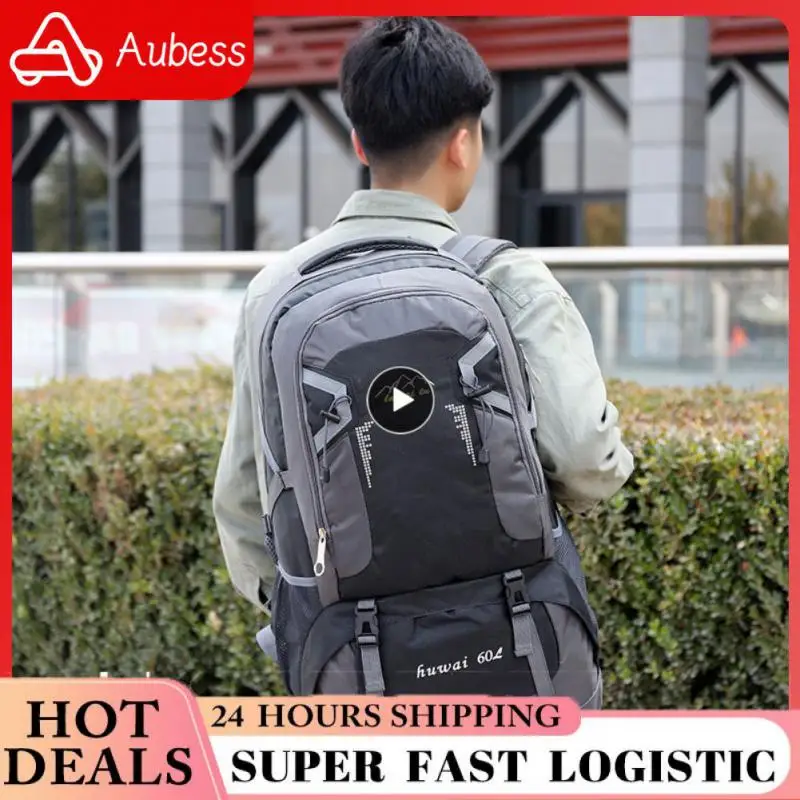 

Mountaineering Bag Oxford Cloth Travel Backpack Buckle Opening Sport Bag Mountain Climbing Bag Riding Bag Camping Rucksack 60l