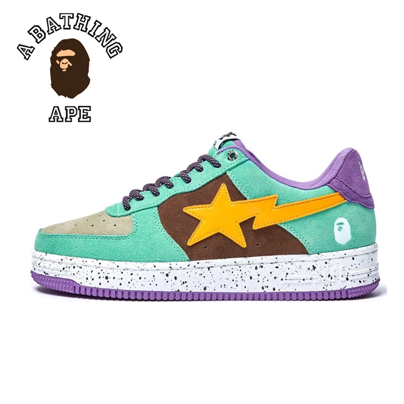 

New Bapesta Low Outdoor Leather Walking Shoes A BATHING APE Men Women Vibe BapeGoose Sports Air None-Slip Breathable Sneakers