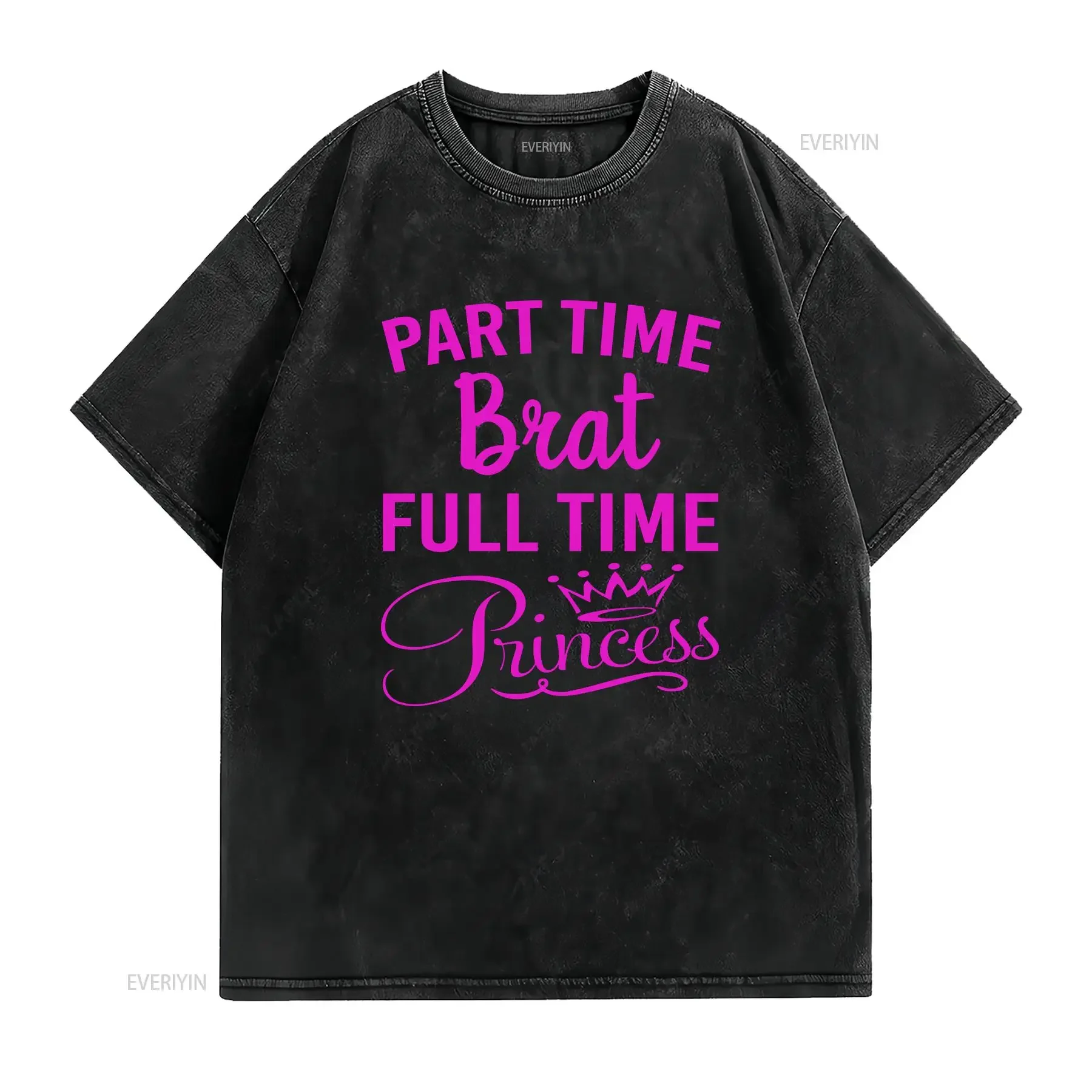 Фото Sassy Princess High Maintenance Brat Troublemaker, милая футболка с мемами, винтажный потертый топ для повседневной носки, слегка универсальный №2