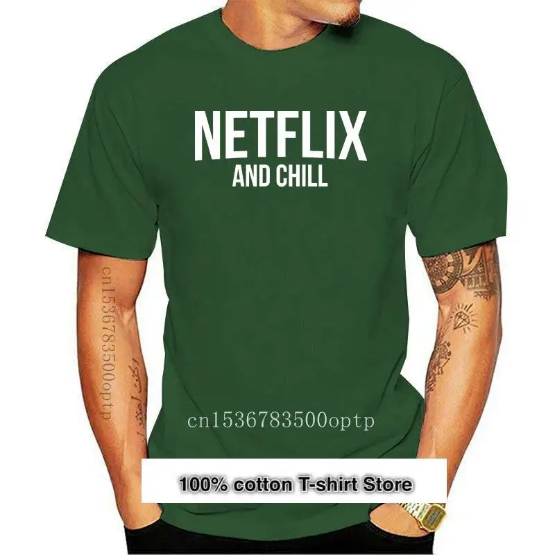 

Camiseta de primera calidad, nueva, Netflix y relax, broma divertida, tendencia, hasta 5XL