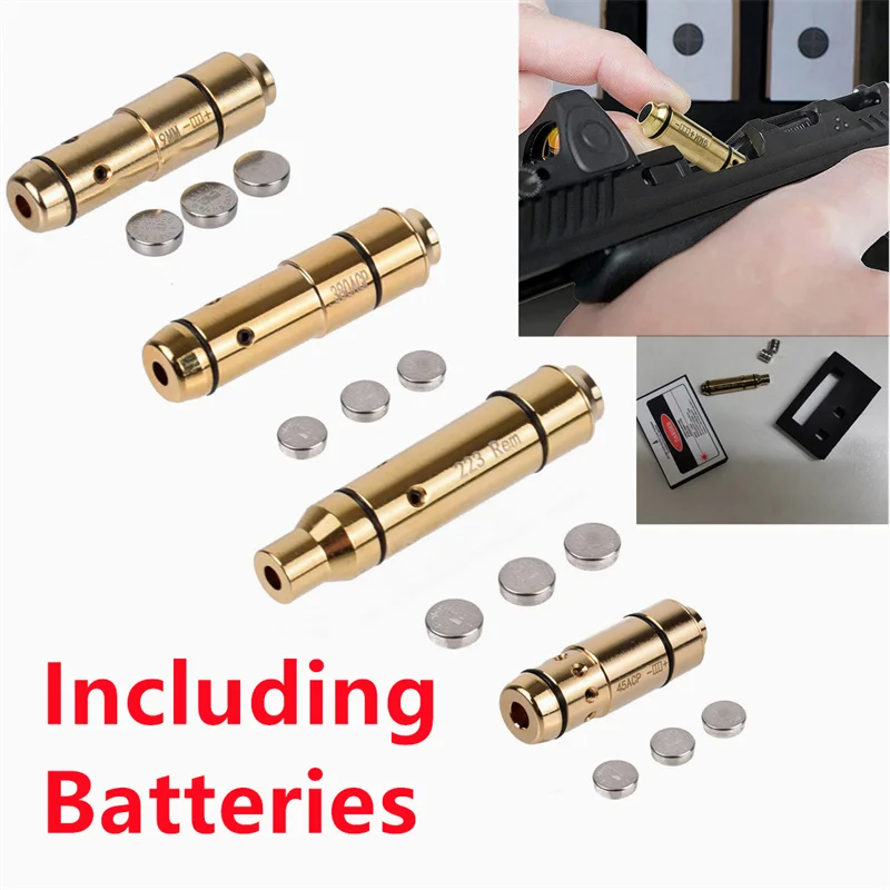 

Tactical Training Laser Bullet 9mm Bore Sight Dry Firing Snap Caps .38spl .380ACP .40 .45ACP Hunting Red Dot Laser Boresighter