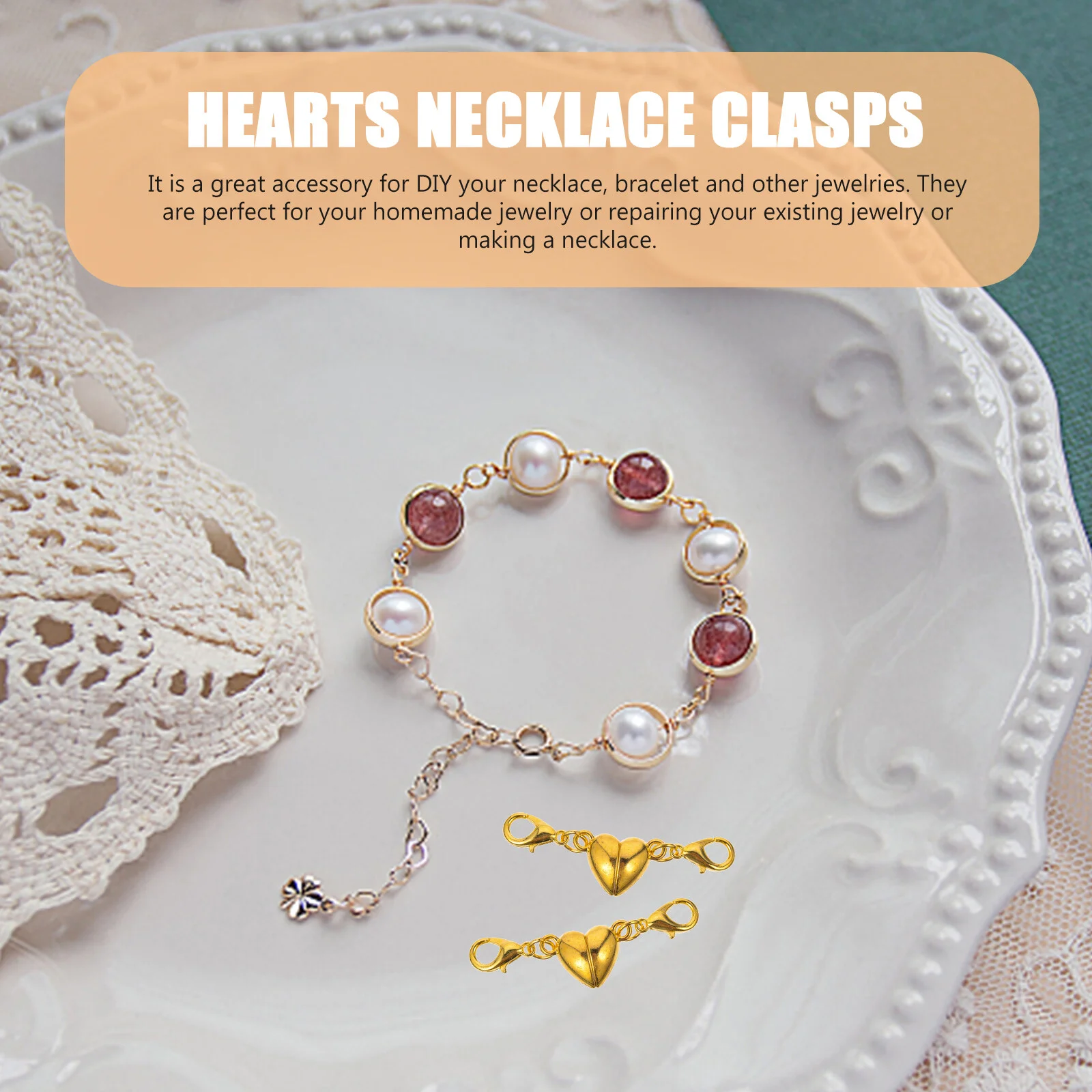 Love Palm Magnetic Buckle Jewelry Clasps Bracelet Connector Hearts Necklace Connectors