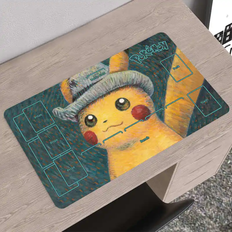 600X350X2Mm Pokemon Snorlax Eevee Настольная игра Карточный коврик OPCG PTCG Звездное небо Аниме