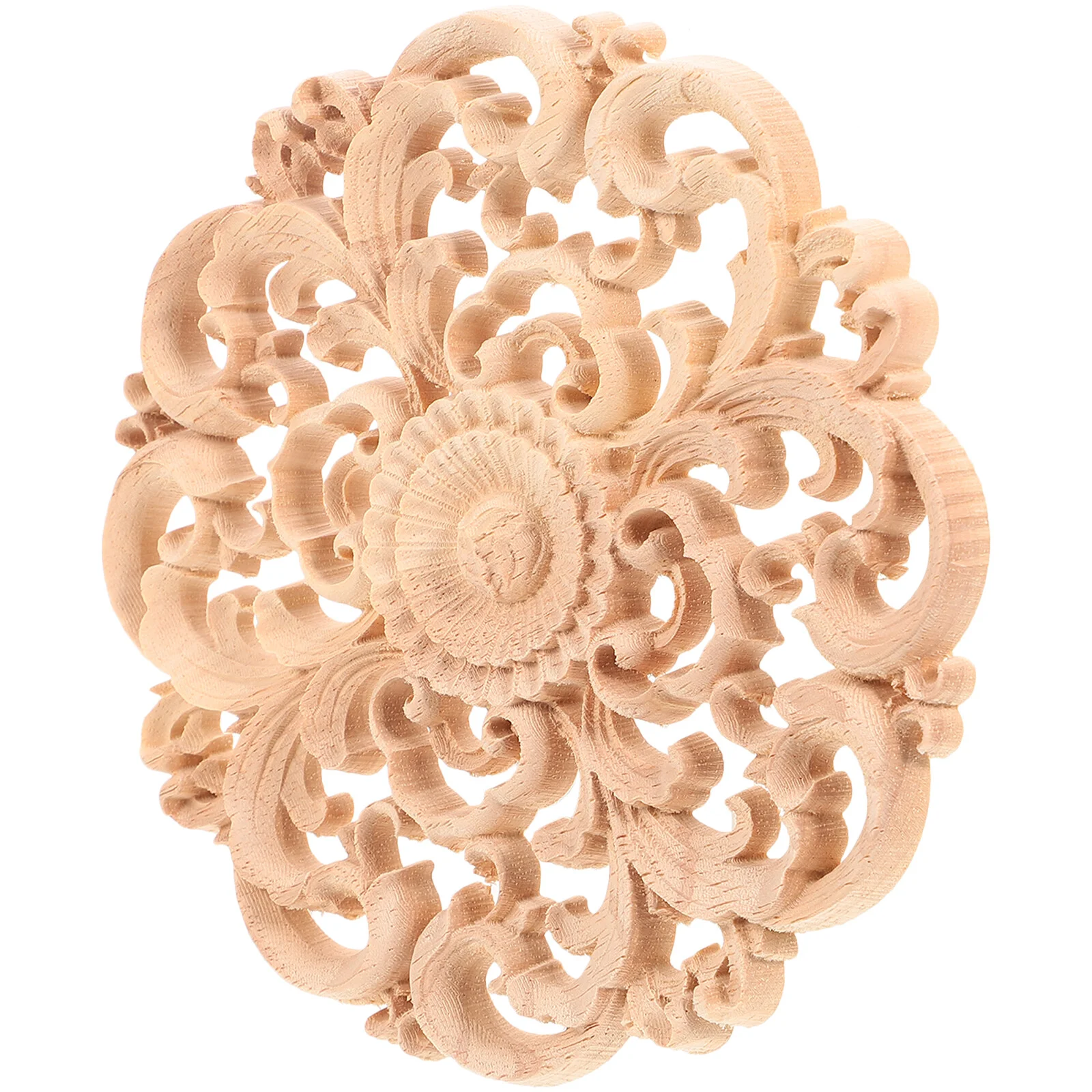 

Wood Appliques Carved Onlay: Furniture Crafts Decor Unpainted Applique Frame Onlay for Furniture Door Cabinet Bed Decoration