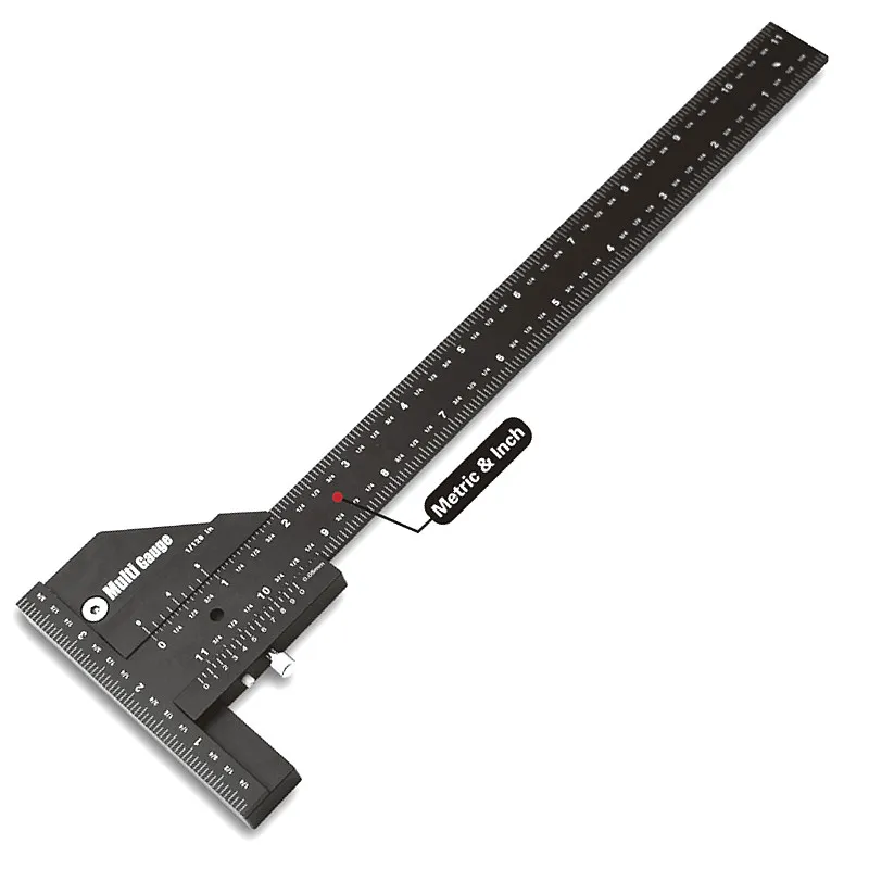 Multi Woodworking Sliding Gauge Aluminum Alloy Scribe Ruler Depth Gauge T-Square Scribing Measuring Tools Marking Gauge T Ruler