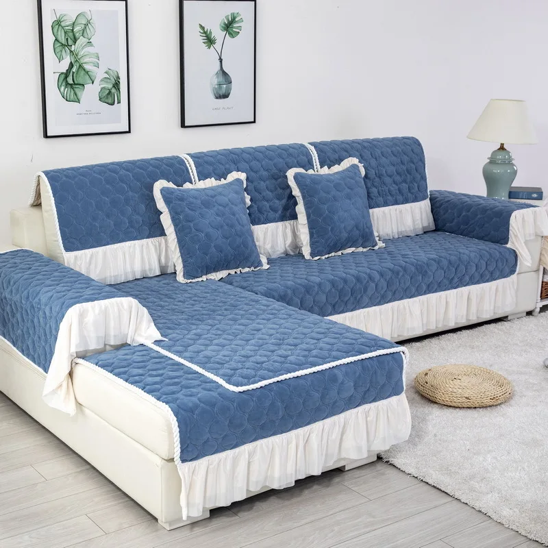 

Sofa Towel for Living Room Decor Thicken Crystal Velvet Fabric Sofa Cover Slip Resistant Slipcover Seat European Couch Cove