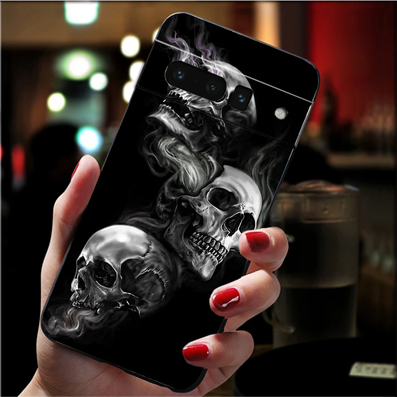 Phone Case for Google Pixel 7 Pro 7 6A 6 Pro 5A 4A 3A Pixel 4 XL Pixel 5 6 4 3 XL 3A XL 2 XL Skull Case images - 6